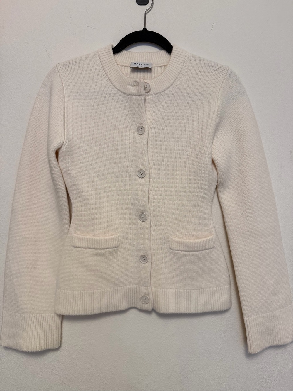 Babaton Merino Wool Cardigan - Light Birch - Picture 5 of 5